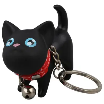 

Semk Luft Kat, Cat Key Chain, Cute Key Ring, Bag Ornament, Gift idea (Black)