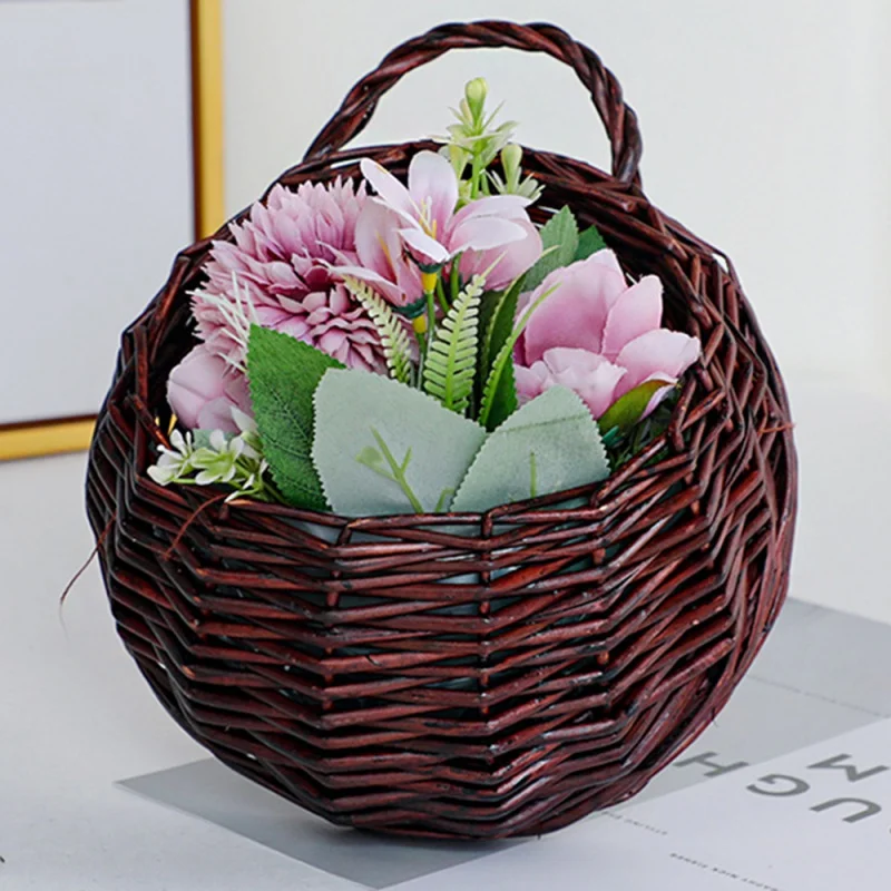 Rattan Hanging Plant Planting Flower Pot Seagrass Wickerwork Basket Storage Laundry Cesta Mimbre Home Garden Decorative | Дом и сад