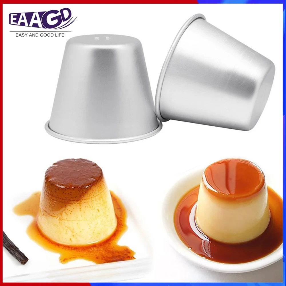 ATPWONZ Set of 10 Mini Aluminium Pudding Moulds Nonstick Pudding Cups Egg Tart Mold for Dessert DIY Bakeware Cooking