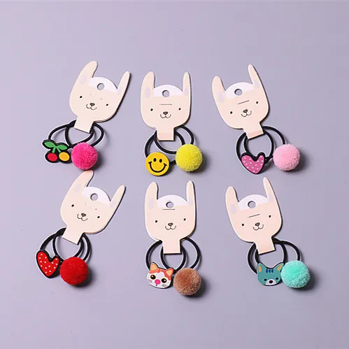 

Small wool ball card graffiti acrylic thumb leather ring suit painted resin hair ring hair rope fur headband