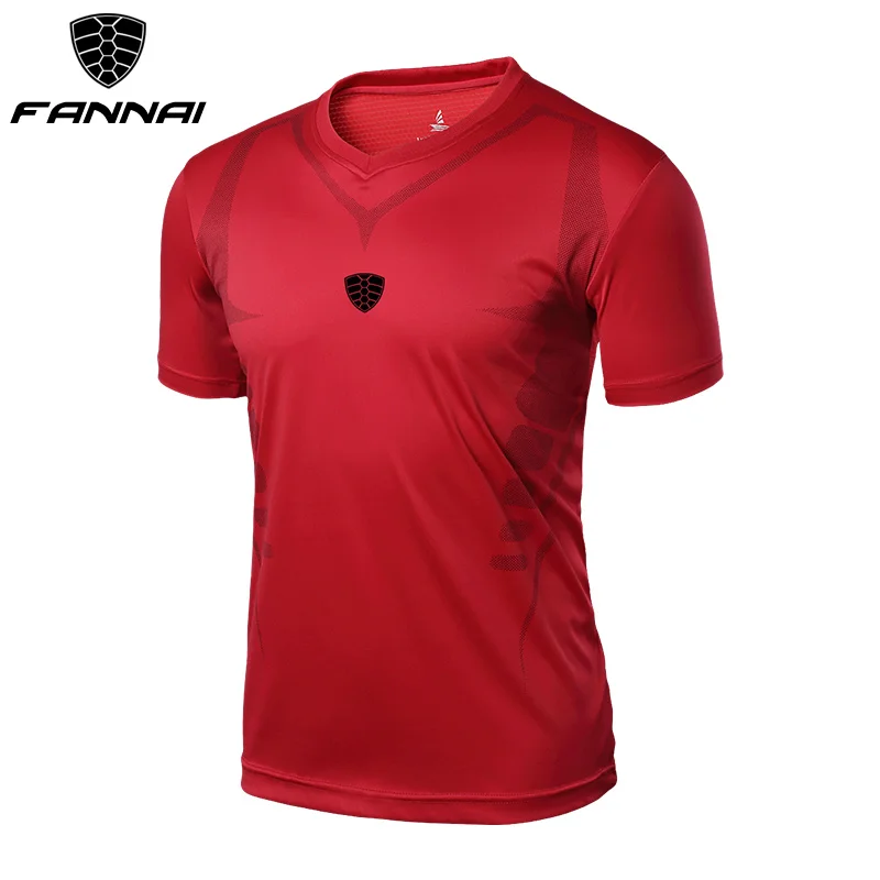 FANNAI Men T Shirt Sport Tops Tees Quick Dry Fitness Gym t shirt Short sleeve Men's Running Shirts Jerseys Sportswear Workout