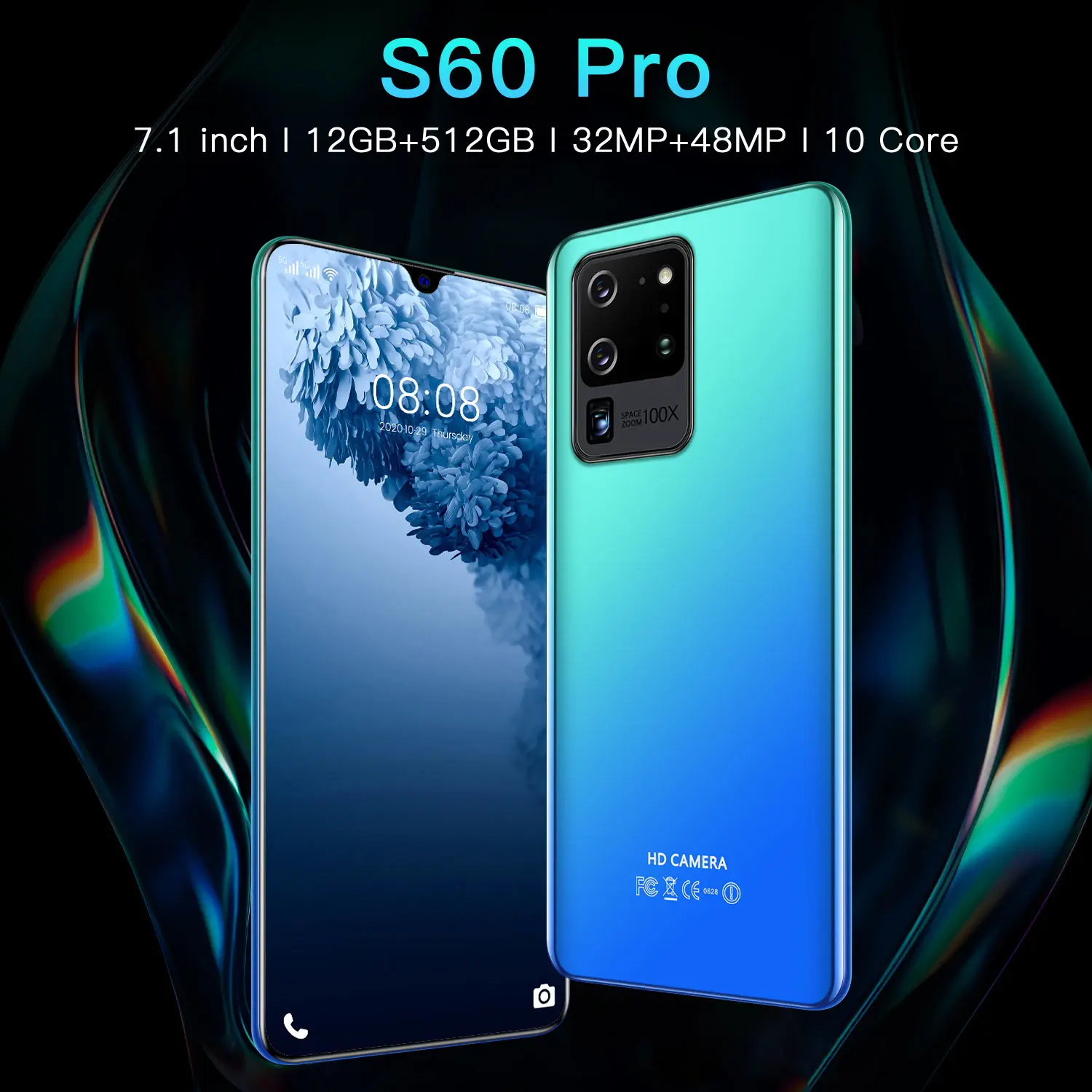 S60 pro смартфон с 5 5-дюймовым дисплеем десятиядерным процессором MTK6889 ОЗУ 12 Гб ПЗУ 7 1