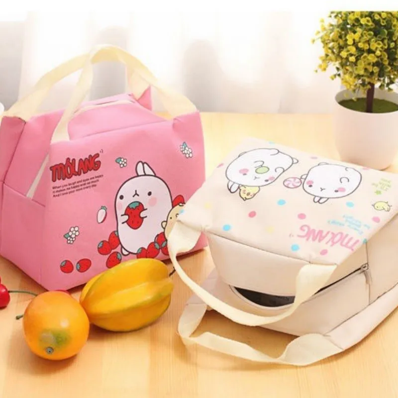 Portable Casual Childrens Kids Lunch Bags Insulated Cool School Picnic Bag Lunchbox Durable Cute Canvas Cartoon Home Storage | Багаж и