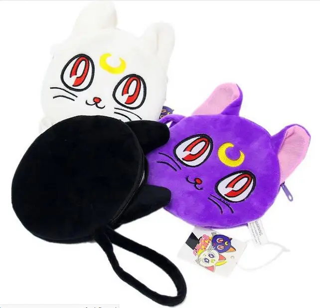 25*24 см мультфильм Сейлор Мун плюшевая Luna Cat сумка через плечо kawaii мягкая сумка для монет плюшевая сумка для девочек подарок на день рождения