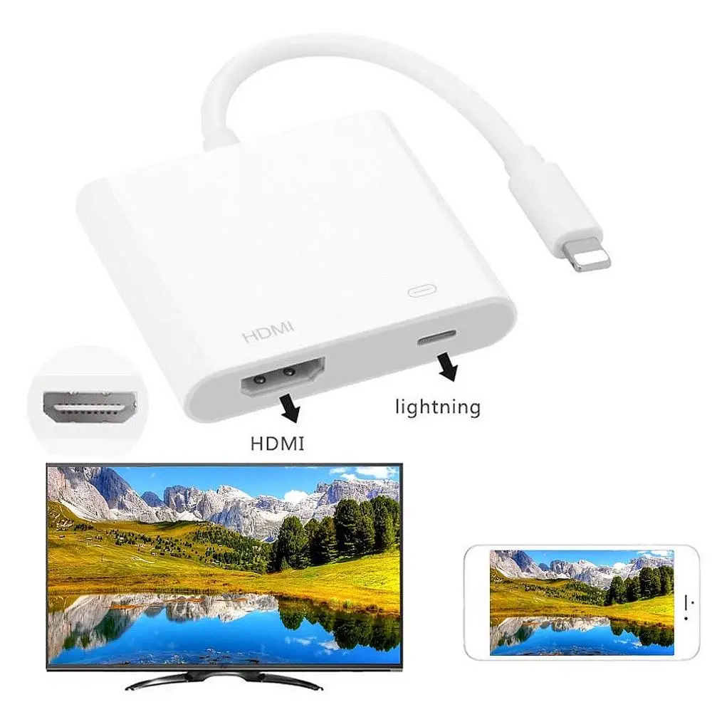 1080P телефон lightning/HDMI для iPhone 8-Pin Порты и разъёмы HD ТВ/конвертер проектора адаптер для Apple Watch