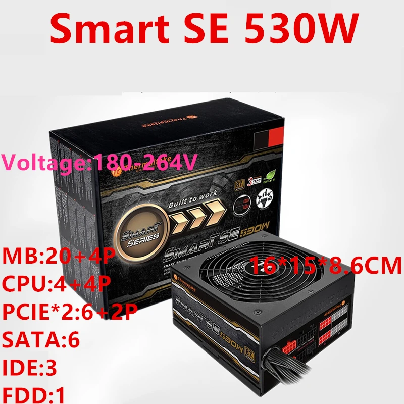 Блок питания для Thermaltake(Tt) половинный модуль ATX 12V тихий блок питания 530 W/630 W блок питания Smart SE 530W Smart SE 630W