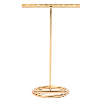 

Earrings Display Stand Gold Earrings Display Rack T-Shape Earrings Showcase Golden