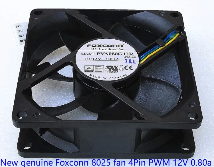 Новинка подлинный вентилятор PVA080G12R для Foxconn 8025 8 см 4 проводное регулирование