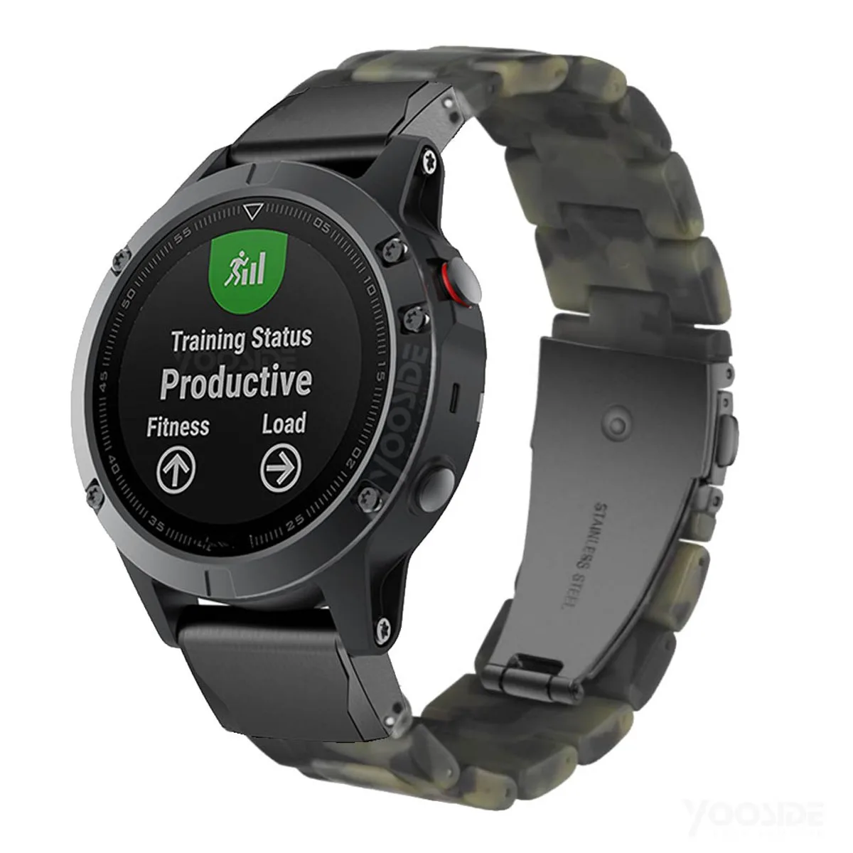 YOOSIDE Fenix 6 браслет 22 мм из нержавеющей стали QuickFit Гибридный камуфляж Смола ремешок для часов Garmin Instinct, Forerunner945