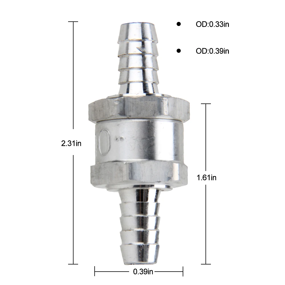 2 Pieces 10mm Non Return Fuel Line Petrol Diesel Water One Way Check Valve