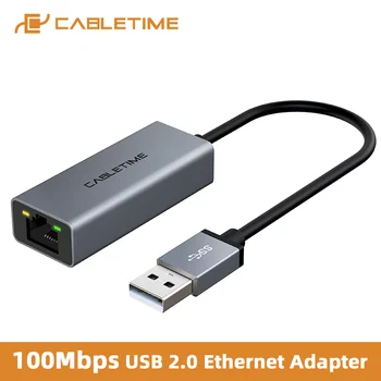 

CABLETIME USB Ethernet 100Mbps Adapter USB 2.0 RJ45 Network Card for Nintendo Switch Macbook Air Laptop LAN Adapter C359
