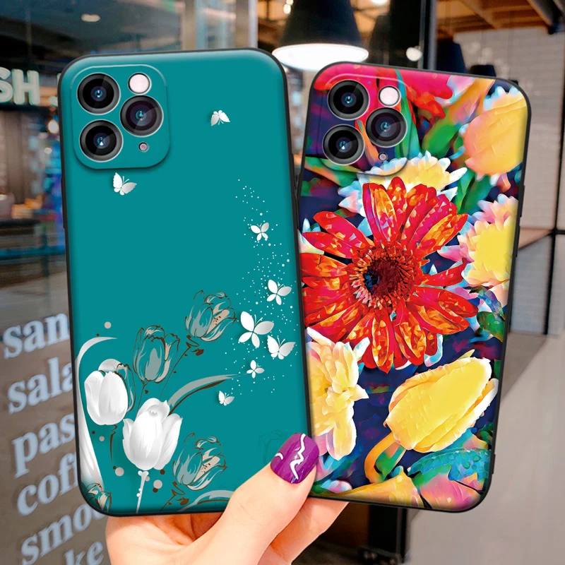Мягкий чехол для телефона Apple iPhone 11 12 Pro Max mini модный силиконовый ударопрочный