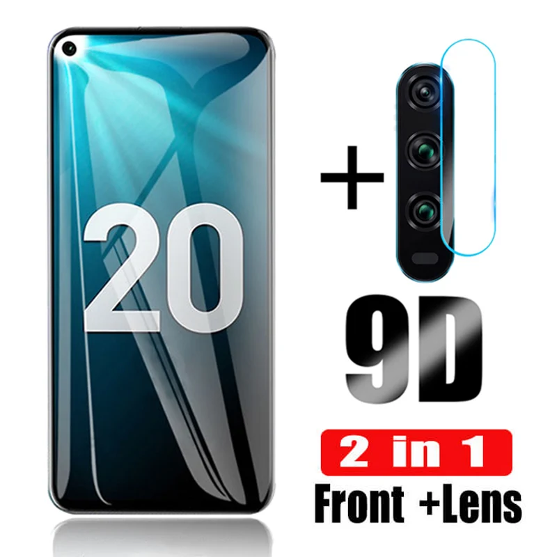 

2Pcs 9D Tempered Glass on For Honor 20 Pro 3D Glass Camera Protector For Huawei Honor 20 Honor20 YAL-L21 YAL-L41 Protective Film