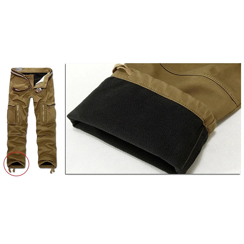 Men Winter Fleece Lined Pants Casual Thick Trekking Hiking Mens Trousers Warm Plus Size Camping Climb Run Male Outdoor Pants