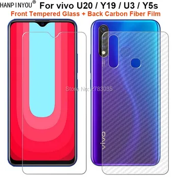 Перейти на Алиэкспресс и купить ДЛЯ vivo U20/Y19/U3/Y5s 1 комплект = мягкая задняя пленка из углеродного волокна + ультратонкая жесткая Защитная пленка для переднего экрана из закал...