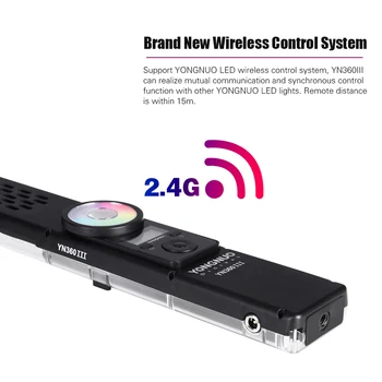 

YONGNUO YN360 III 5500K+RGB Handheld LED Video Light Dimmable Fill Light Bar 10 Speical Lighting Modes with Remote Control