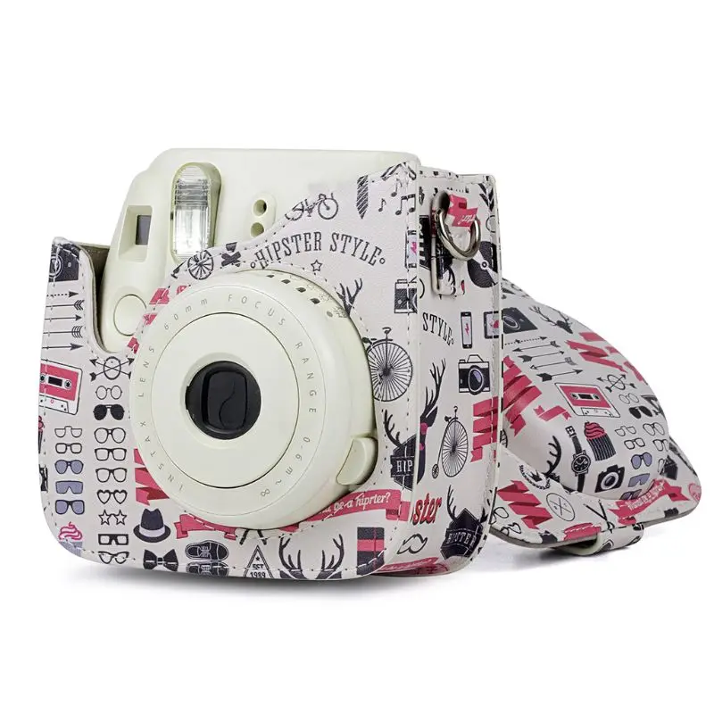 Защитный чехол из искусственной кожи Рождество Камера сумка для Fujifilm Mini8/8+/9