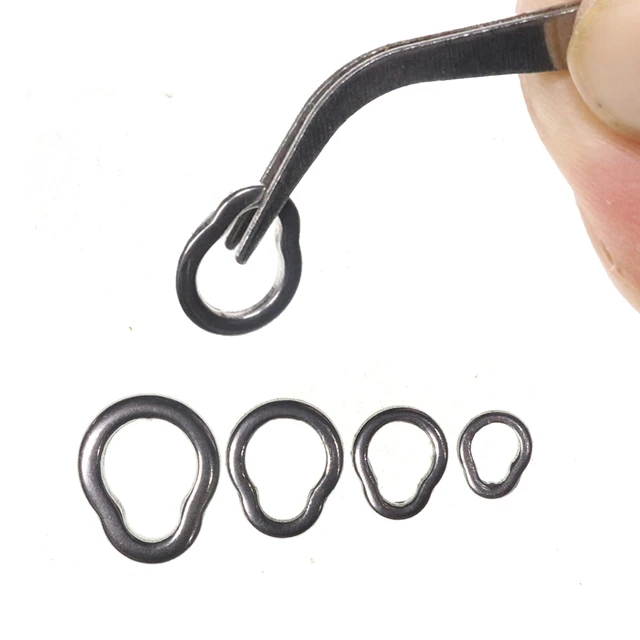 Jigeecarp 30pcs Pear Fishing Solid Ring Stainless Steel Strong Jigging  Fishing Swivel Accessories Connector Heavy-Duty