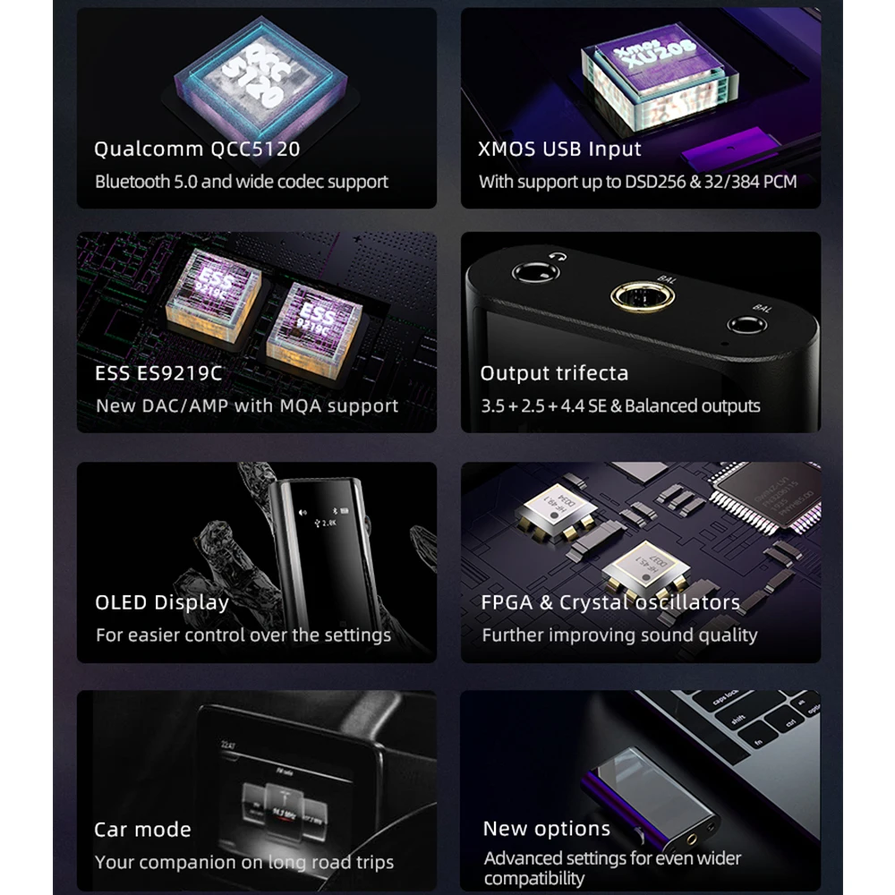 Shanling up5-デュアルUSBヘッドセット9219c,mqa bluetooth 2.5/3.5/4.4mm,dsd256 pcm,384 hz,デコーダー