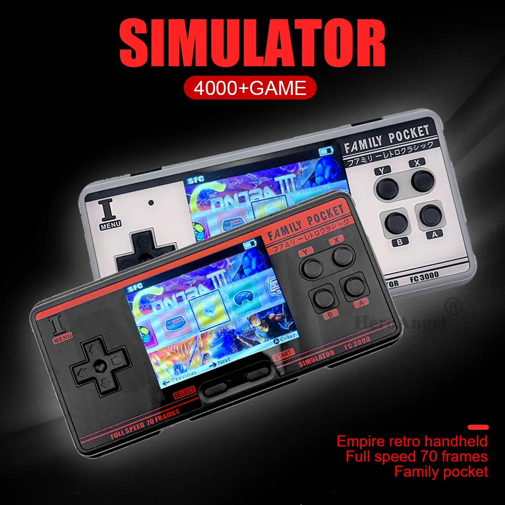 NEW IPS Screen Handheld Game Console Video Game Console built-in 4000 + Games 10 Simulator FC3000 Handheld Children Color Game