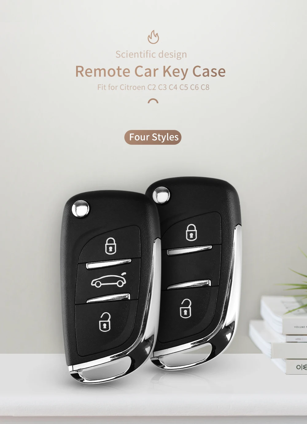 KEYYOU модифицированный 2/3 Складной флип-чехол для автомобильного ключа для CITROEN C2 C3 C5 C6 C8 с VA2 Blade CE0536