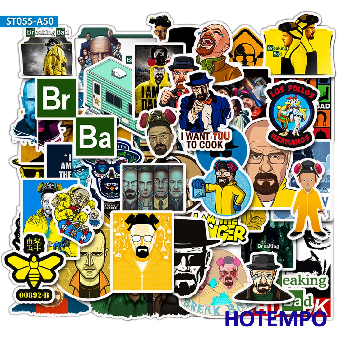

50pcs Breaking Bad Stickers Creative design DIY Mobile Phone Laptop Luggage Suitcase Guitar Skateboard Fixed Gear Decal Stickers