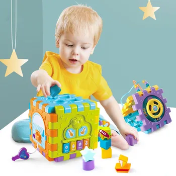 

Besegad 6 in 1 Multipurpose Play Center Activity Cube Early Development Educational Game Toy for Toddlers Children Birthday Gift