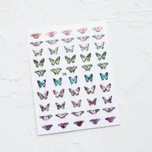 1PCS Pink Bule Butterfly Nail Stickers 3D Adhesive Transfer DIY Nail Art Decoration Manicure Salon Acrylic Tips Tool WG4365