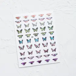 1PCS Pink Bule Butterfly Nail Stickers 3D Adhesive Transfer DIY Nail Art Decoration Manicure Salon Acrylic Tips Tool WG4365