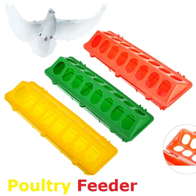 

Plastic Flip-Top Poultry Ground Feeder Chicken Poultry Feeder Trough Chicken Farming Tool Pheasant Feeding Bucket 30*12.5*8cm