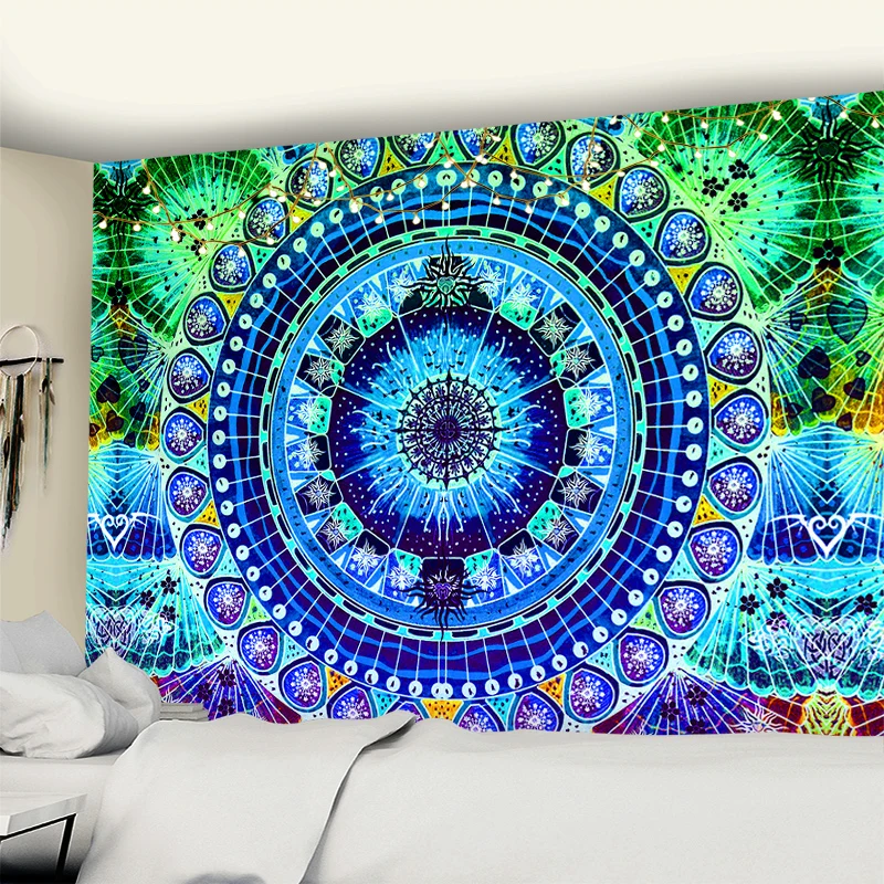 Tapiz De Pared,Tapiz Psicodélico De Mandala De Ensueño Impreso En 3D Para Colgar En La Pared, Estera De Playa De Gran Tamaño, Colcha De Yoga, Colcha, Tela De Pared Para Dormitorio, Sala