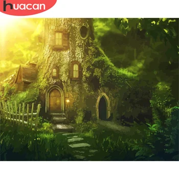 

HUACAN DIY Pictures By Number House Painting By Numbers Scenery Drawing On Canvas Hand Painted Paintings Wall Art Home Decor