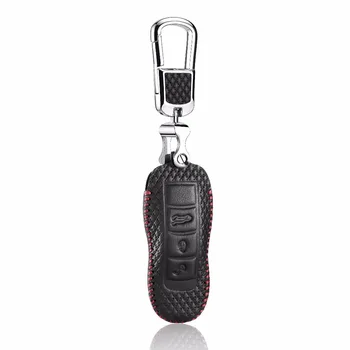 

key cover for Porsche 911 macan 2014-2017 Panamera 2010-2016 cayenne 2011-2016 Leather Car Key case wallet holder remote key3