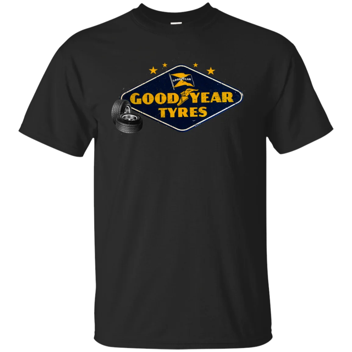 Logo goodyarм² шины Винтажная Футболка мышцы автомобиль черный темно синий короткий