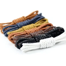 Воском трех нитей повседневные шнурки для полукедов, высококачественные парусиновые туфли с круглым носком ботинки martin унисекс на шнуровке ботинки со шнурками