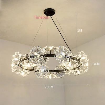 Black 25 light Северный постмодерн светодиодная хрустальная лампа для гостиной хрустальная люстра освещение креативная спальня светодиодные люстры для ресторанов лампы - Цвет абажура: Black 25 light