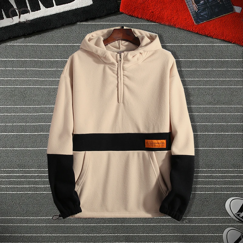 Fashion Fleece Men Hoodies Warm Hip Hop Casual Sweatshirt Streetwear Mens Thick Parchwork Hoodie Pullover Harajuku Male Oversize Fashion Fleece Men Hoodies Warm Hip Hop Casual Sweatshirt Streetwear Mens Thick Parchwork Hoodie Pullover Harajuku Male Oversize