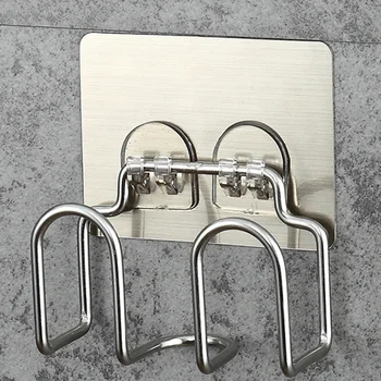

Punch-free Stainless Steel Shelf Hook Holder Waterproof for Kitchen Bathroom Wall SNO88