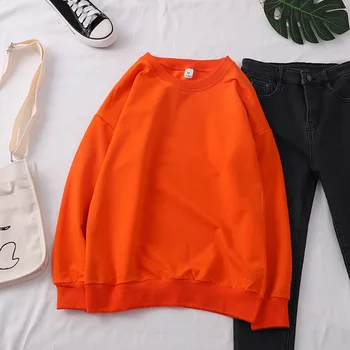

2020 New Casual Casual Comfortable Loose Solid Color Long Sleeve Sweatshirt