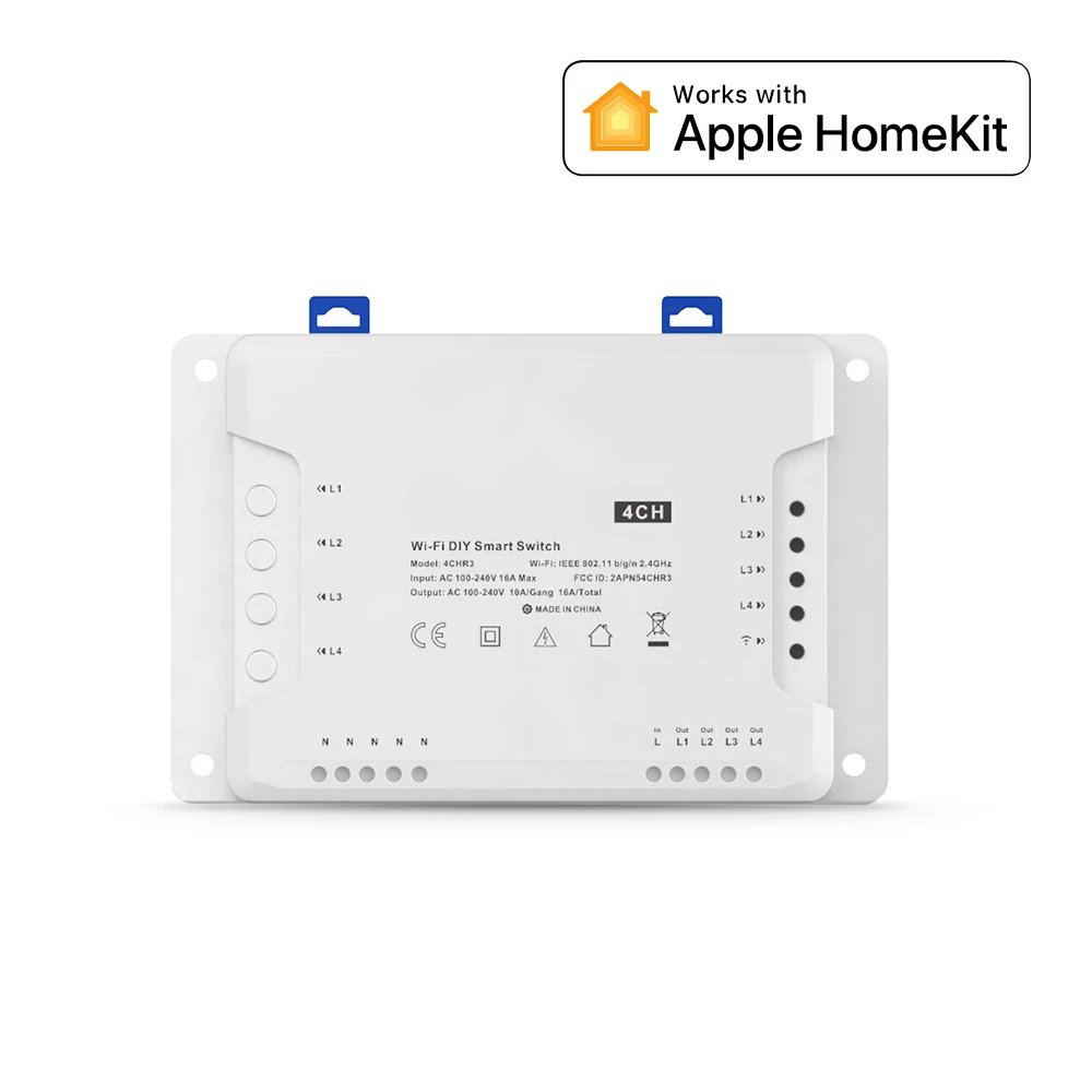 Smart 4 Channel Relay Switch Module Compatible With Apple Homekit For