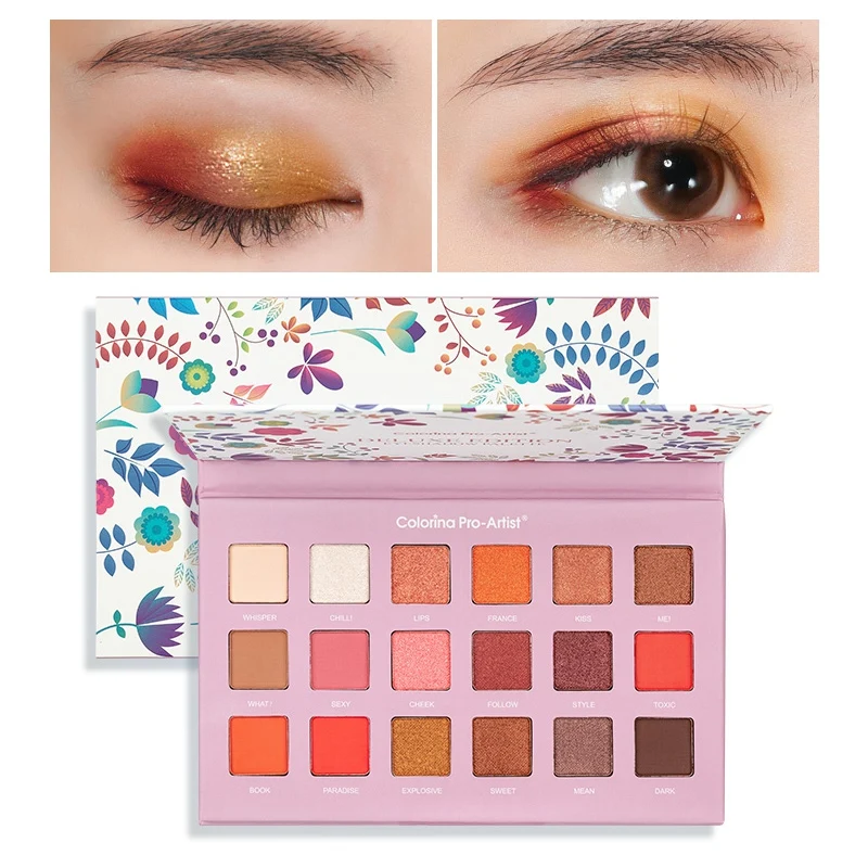 Палитра теней для век Makeup18 цвет матовые мерцающие пигментные тени для век