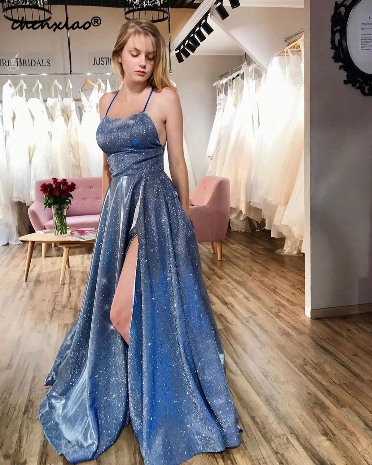 Robe de soiree Вечерние платья Длинные трапециевидные Спагетти ремень с разрезом длина до пола длинное вечернее платье платья vestido de festa