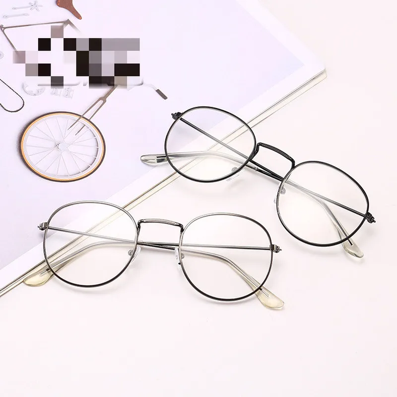 

Unisex Fashion Classic Gold Metal Frame Glasses Women Men Classical Computer Round Frame Anti Blue Light Glasses for Reading