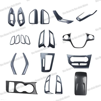 

Lsrtw2017 Carbon Fiber Abs Car Center Control Gear Panel Window Lifter Door Hanel Trims for Ford Focus 2012 2013 2014