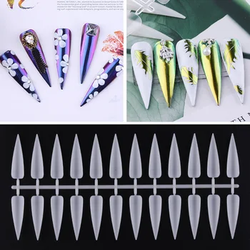 

240pcs Long False Nails Stiletto Acrylic Nail Art False Nail Tip Stiletto French Nail Art Tips Tools H042