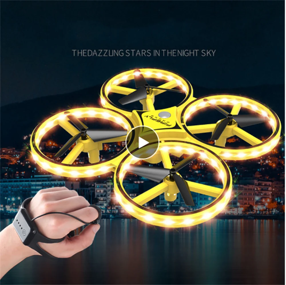 

Drone Smart Watch Remote Sensing Gesture Aircraft UFO Mini Quadcopter Induction Somatosensory Noctilucent Interaction uav