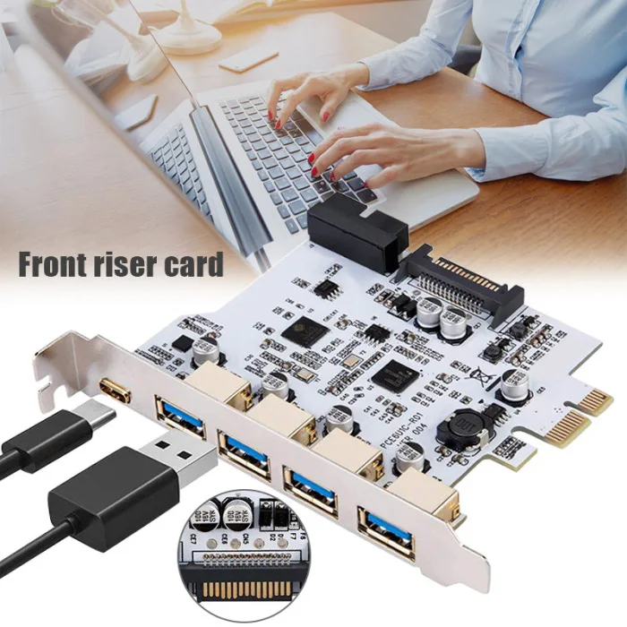 4-портовый USB 3,0 Тип-C 19PIN карты расширения Dual Core Позолоченный разъем X-Best