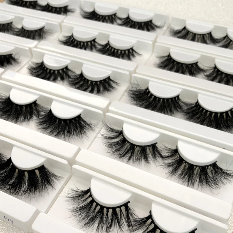 

Buzzme 1 Pair 3D Real Mink 25mm Lashes Extra Long Makeup Wispy Fluffy Mink Eyelash Natural Long False Eyelashes Extension