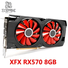 Оригинальные видеокарты XFX RX 570, 8 ГБ, 256 бит, GDDR5, для AMD RX 500, RX570, 8 ГБ, видеокарты серии VGA, RX570, HDMI, DVI 570, б/у