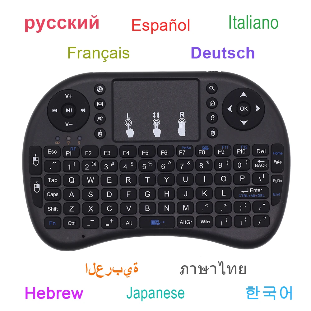 

i8 Mini Wireless Keyboard with Touchpad Mouse for Android TV Box Russian Spanish French Hebrew i8+ 2.4GHz Air Mouse for Mini PC